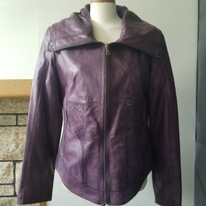 Danier Purple Leather Jacket Size M